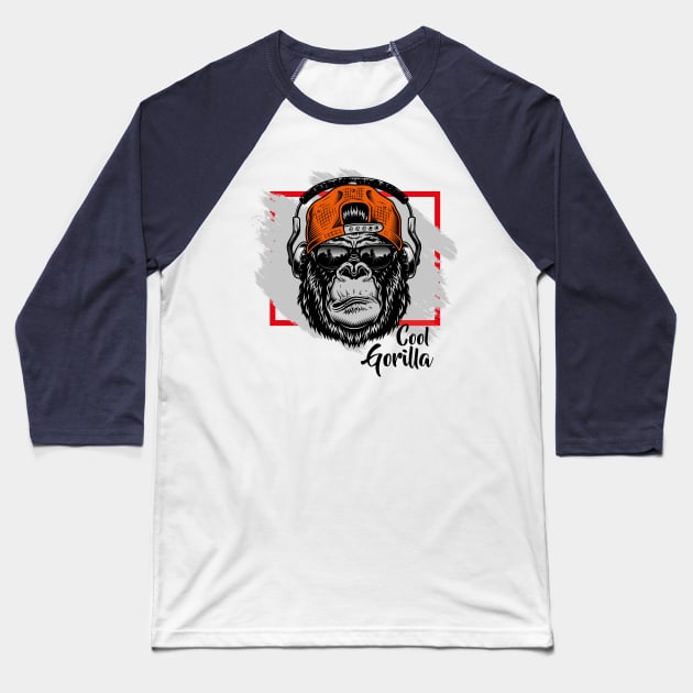 Cool Gorilla Baseball T-Shirt by Abstraction Store